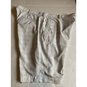 Mens Nike Golf Shorts Dri Fit Sz 40 White Blue Plaid  Color